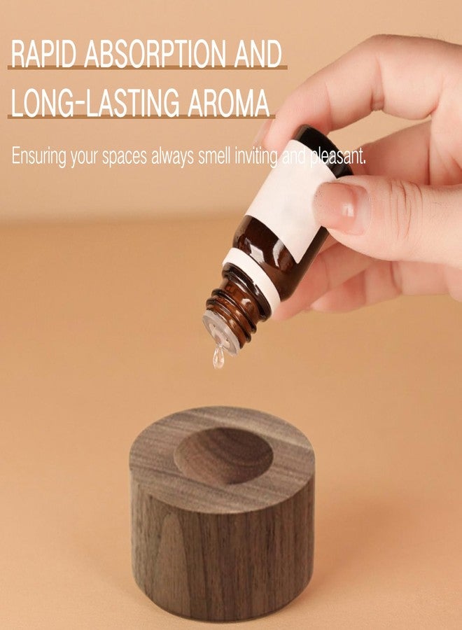 SAMIQU Wooden Essential Oil Diffuser – 2 PCS Walnut Wood Aromatherapy Diffuser, Small Cylinder Passive Diffuser for Home Office Car Wardrobe Yoga Hall and SPA - Image 2